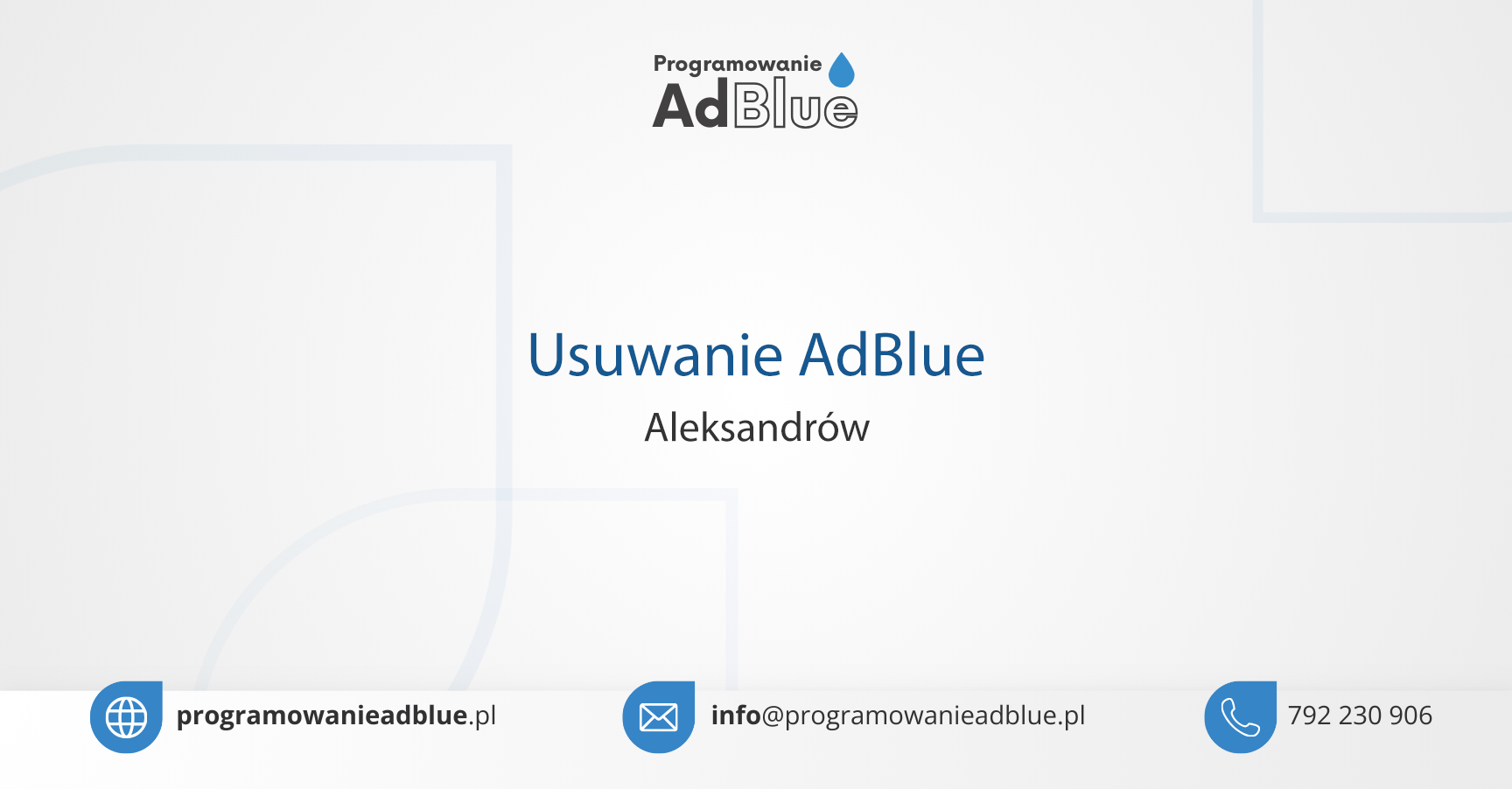 Usuwanie AdBlue Aleksandrów