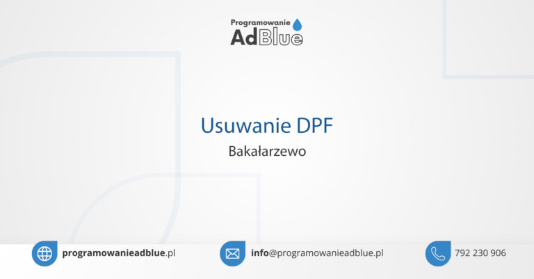 Usuwanie DPF Bakałarzewo