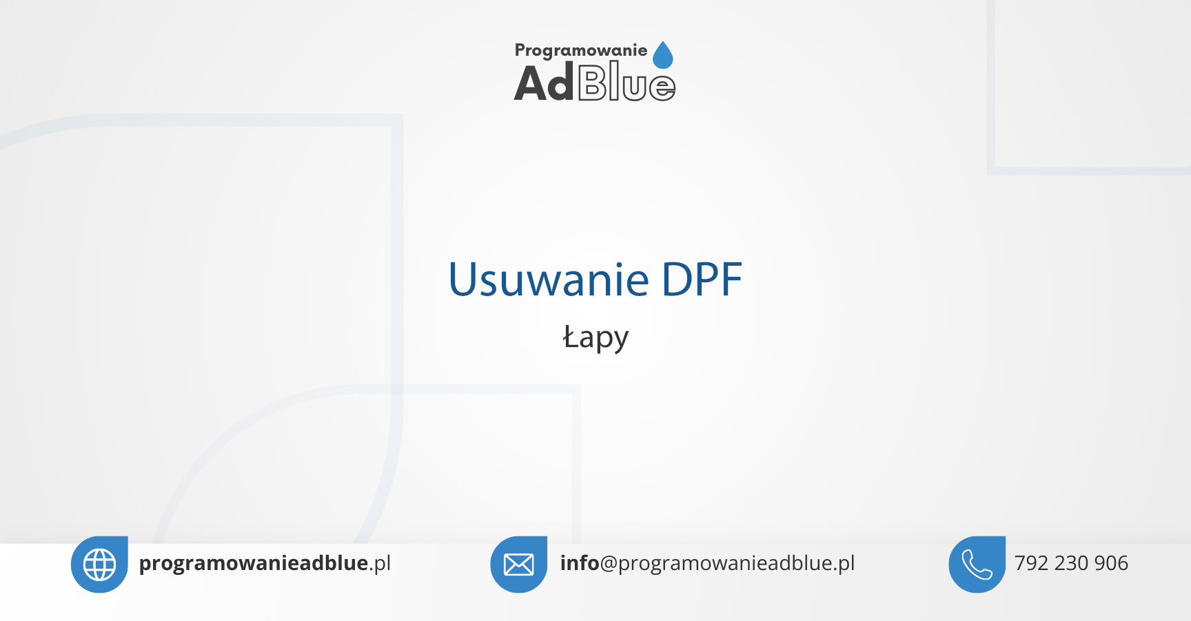 Usuwanie DPF Łapy